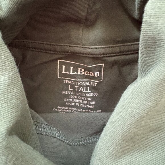 LL Bean Sweater Mens Green Turtle Neck Lightweight Outdoor Cotton Classic - Picture 5 of 8